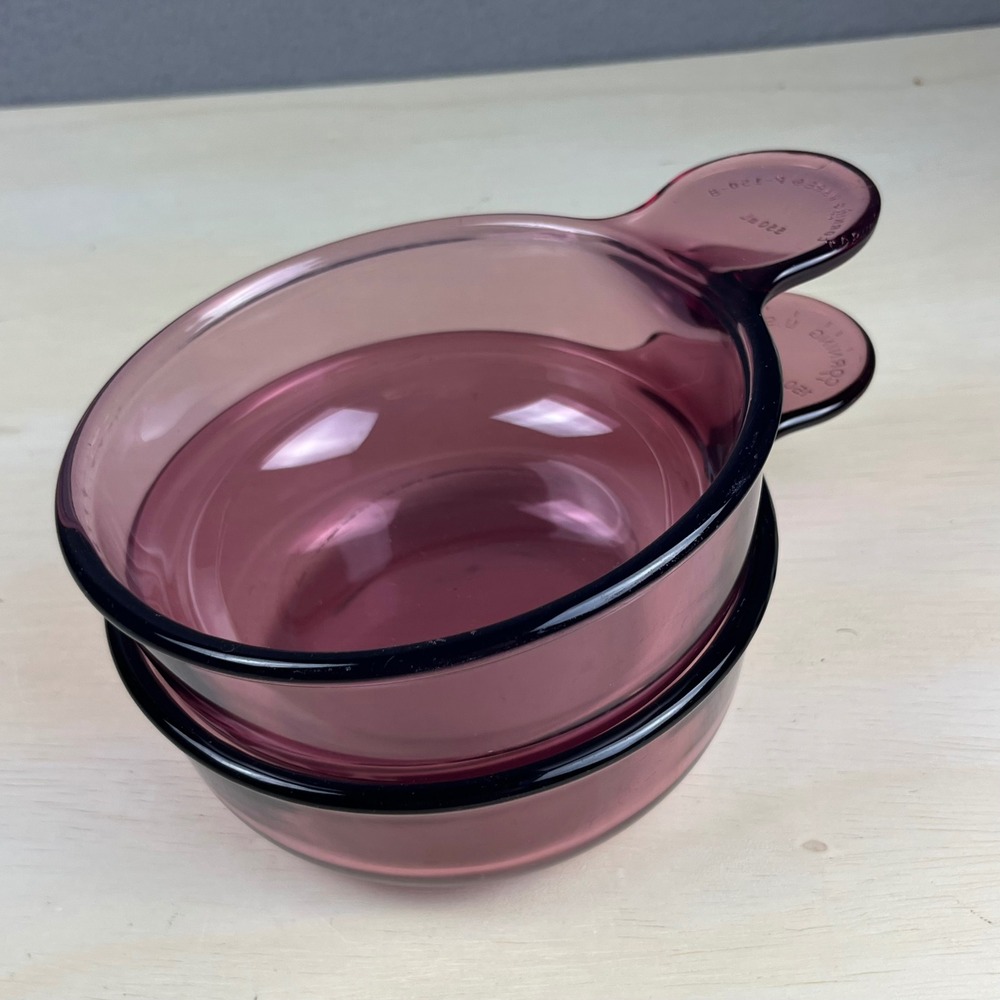 Corning Visions Cranberry Glass Grab-It Bowls 0.4L Set of 2 V-150-B Purple
